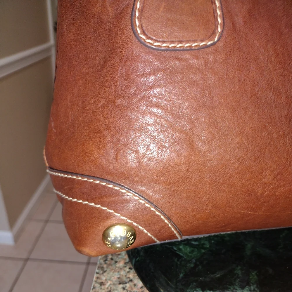 Dolce & Gabbana D_ Ring Satchel Brown Leather With Gold Hardware  vintage